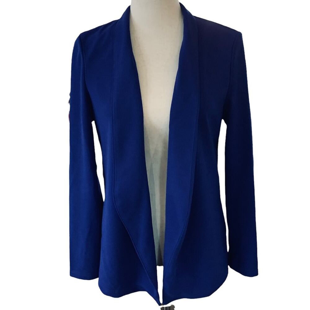 Shein jacket bright cobalt blue‎ open front jacket size 4 blazer